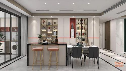 皇朝定制:90m²现代轻奢风居然有个超大的客餐厅,这设计太好看了!